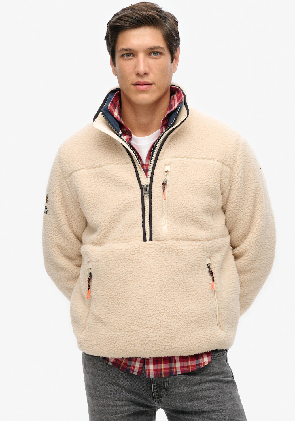 Superdry Fleecepullover "OUTDOOR FLEECE HALF ZIP", mit Stehkragen und kurze günstig online kaufen