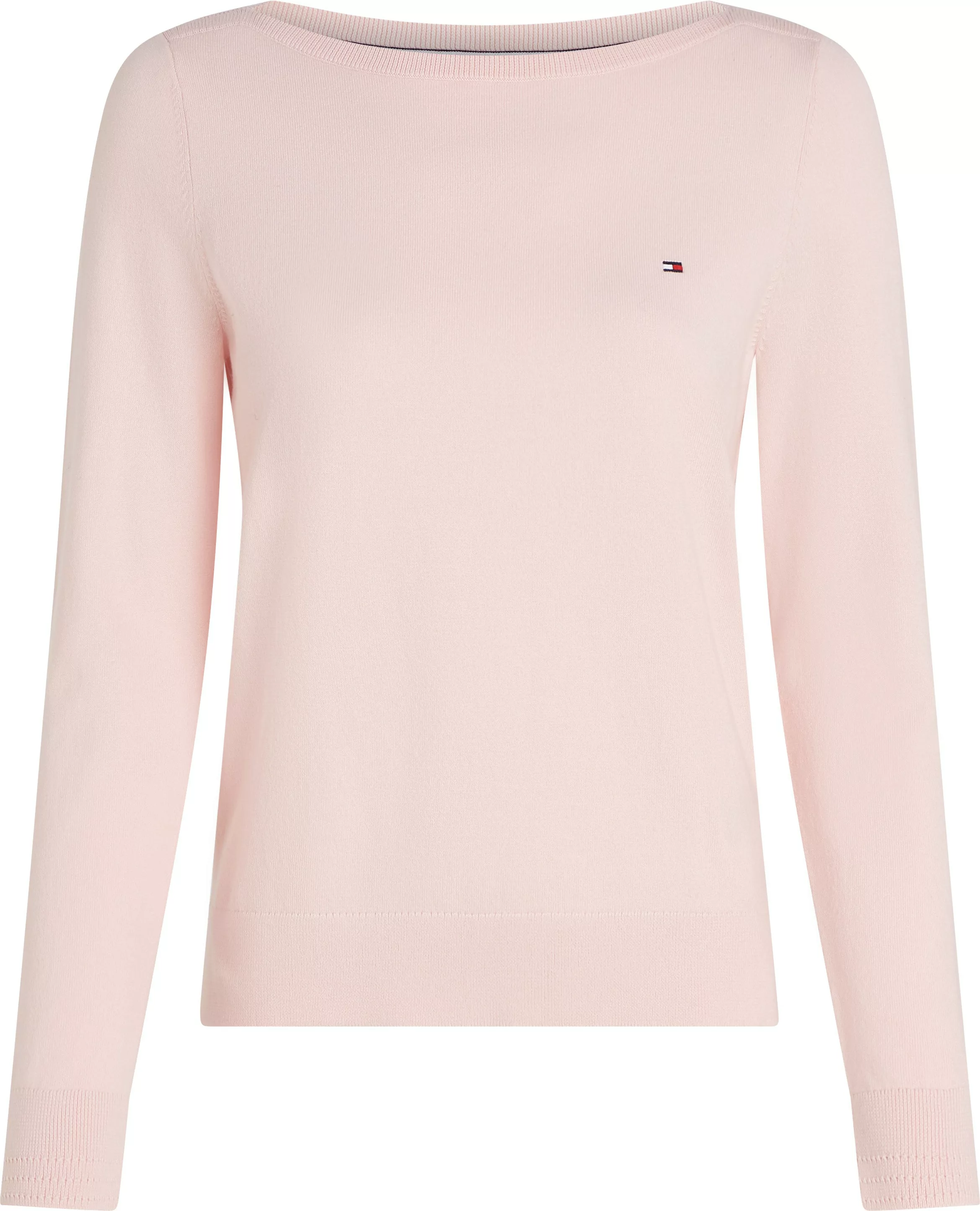 Tommy Hilfiger Strickpullover CO JERSEY STITCH BOAT-NK SWEATER mit Tommy Hi günstig online kaufen