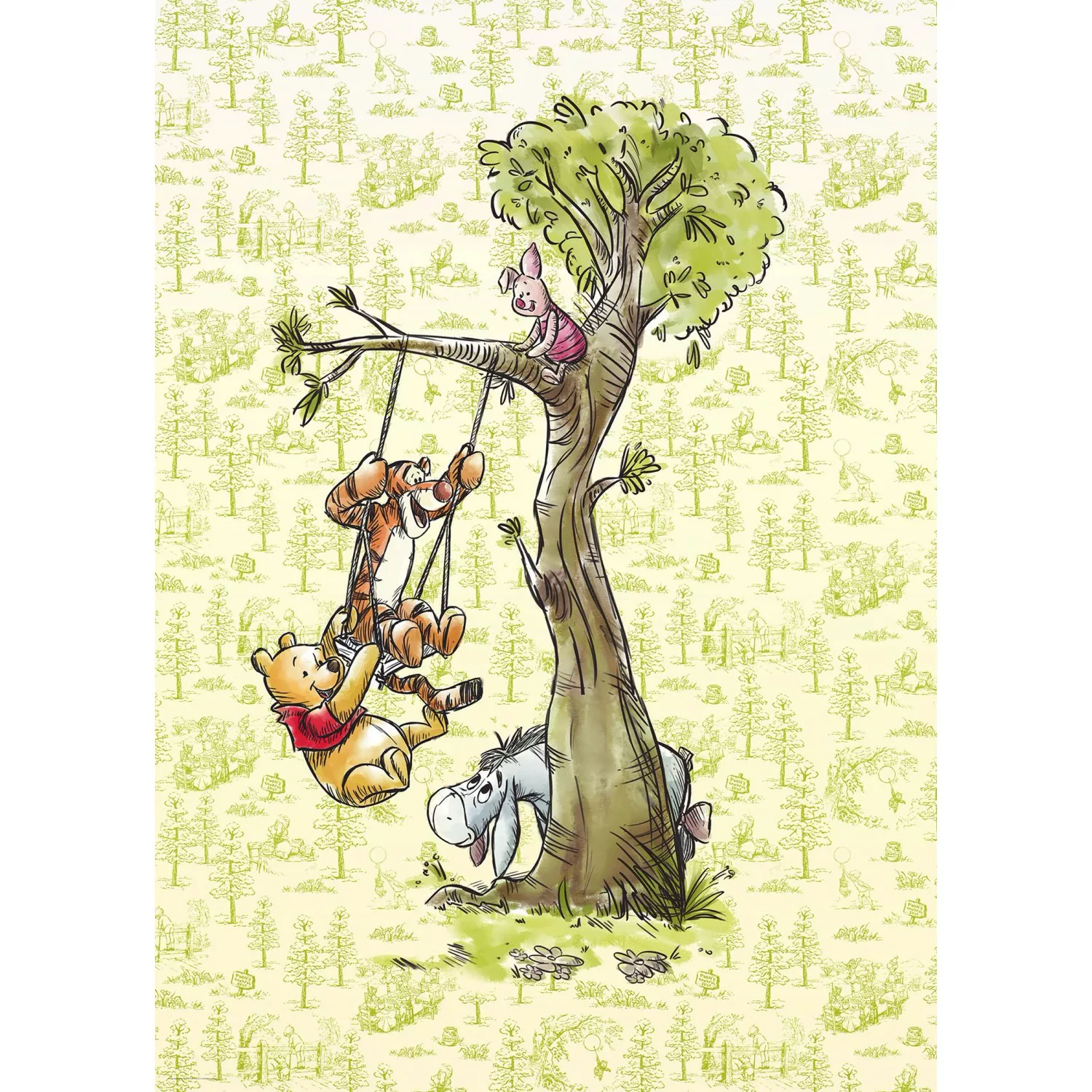 Disney Fototapete Pu Der Bär Grün 200 x 280 cm 610050 günstig online kaufen