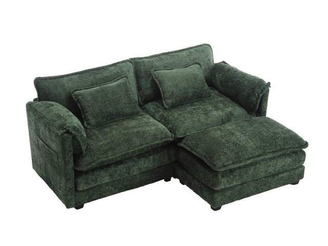 SeedWave Sofa 2-Sitzer L-förmiges Chenille-Sofa, 62 cm Tiefe, 16 cm Dicke P günstig online kaufen