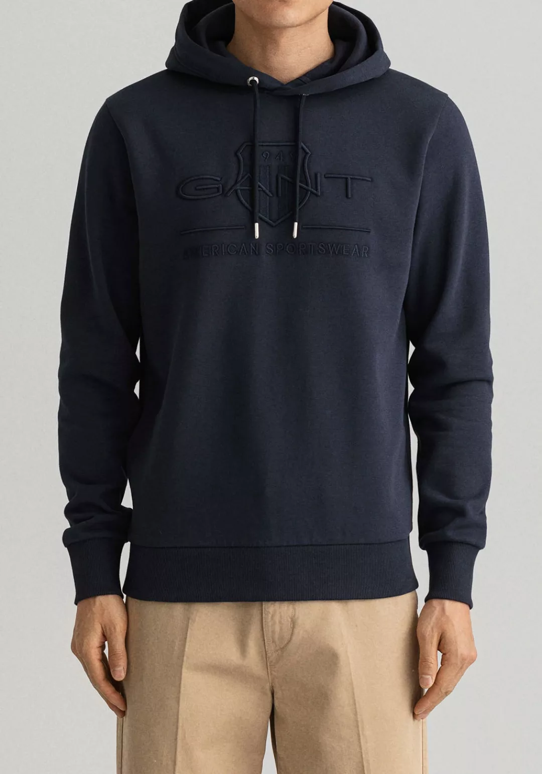 Gant Kapuzensweatshirt TONAL ARCHIVE SHIELD mit Bündchen an Ärmel und Saum günstig online kaufen