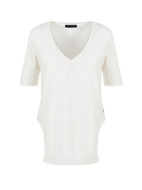 Rivus T-Shirt Basic-T-Shirt mit V-Ausschnitt, langer Vorder- und Rückseite günstig online kaufen