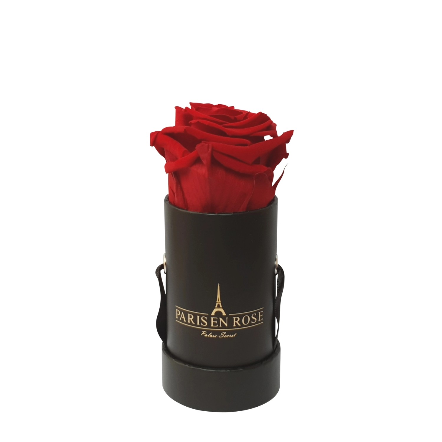 Rosenbox Ø 5 cm Schwarz mit einer Bordeaux Rose günstig online kaufen