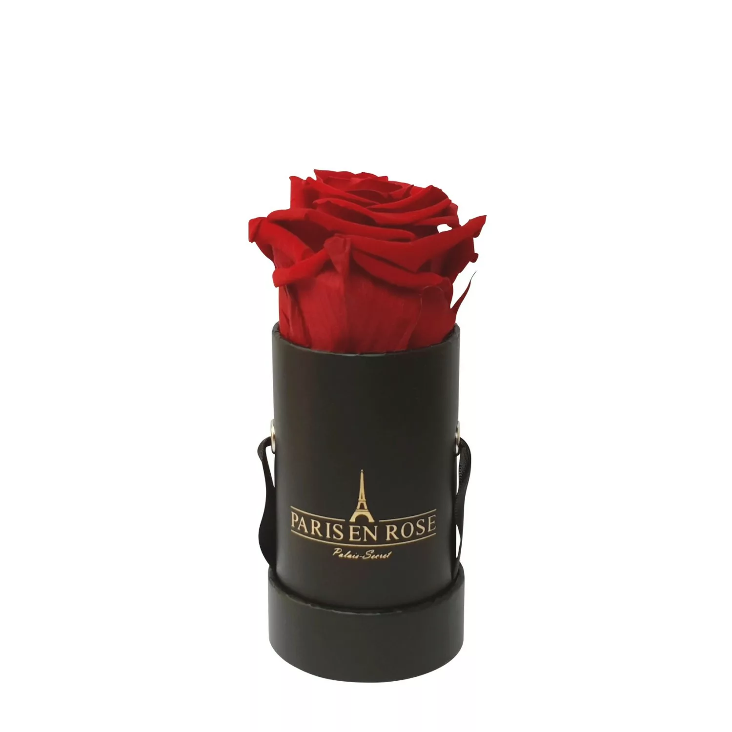 Rosenbox Ø 5 cm Schwarz mit einer Bordeaux Rose günstig online kaufen