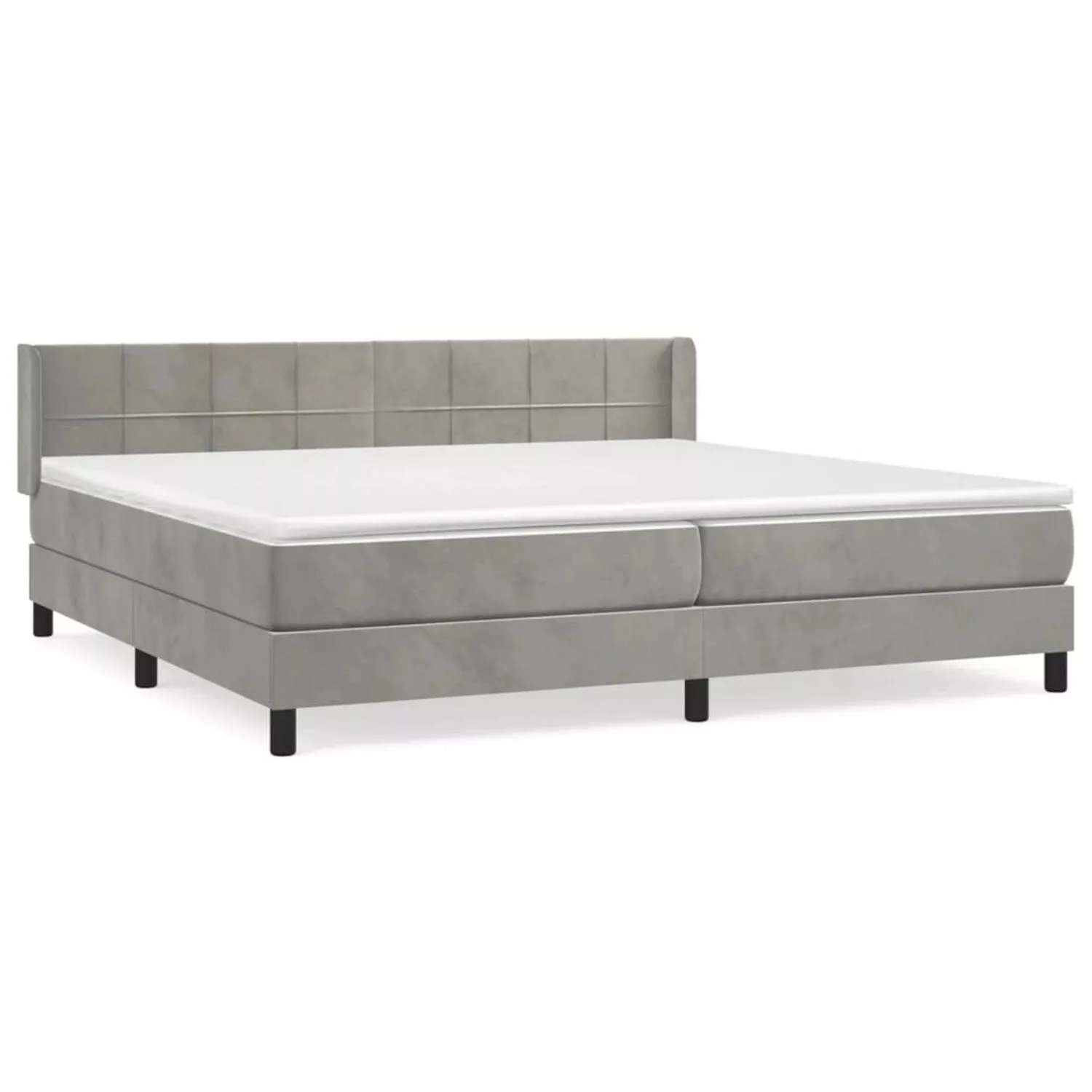 vidaXL Boxspringbett mit Matratze Hellgrau 200x200 cm Samt1377551 günstig online kaufen