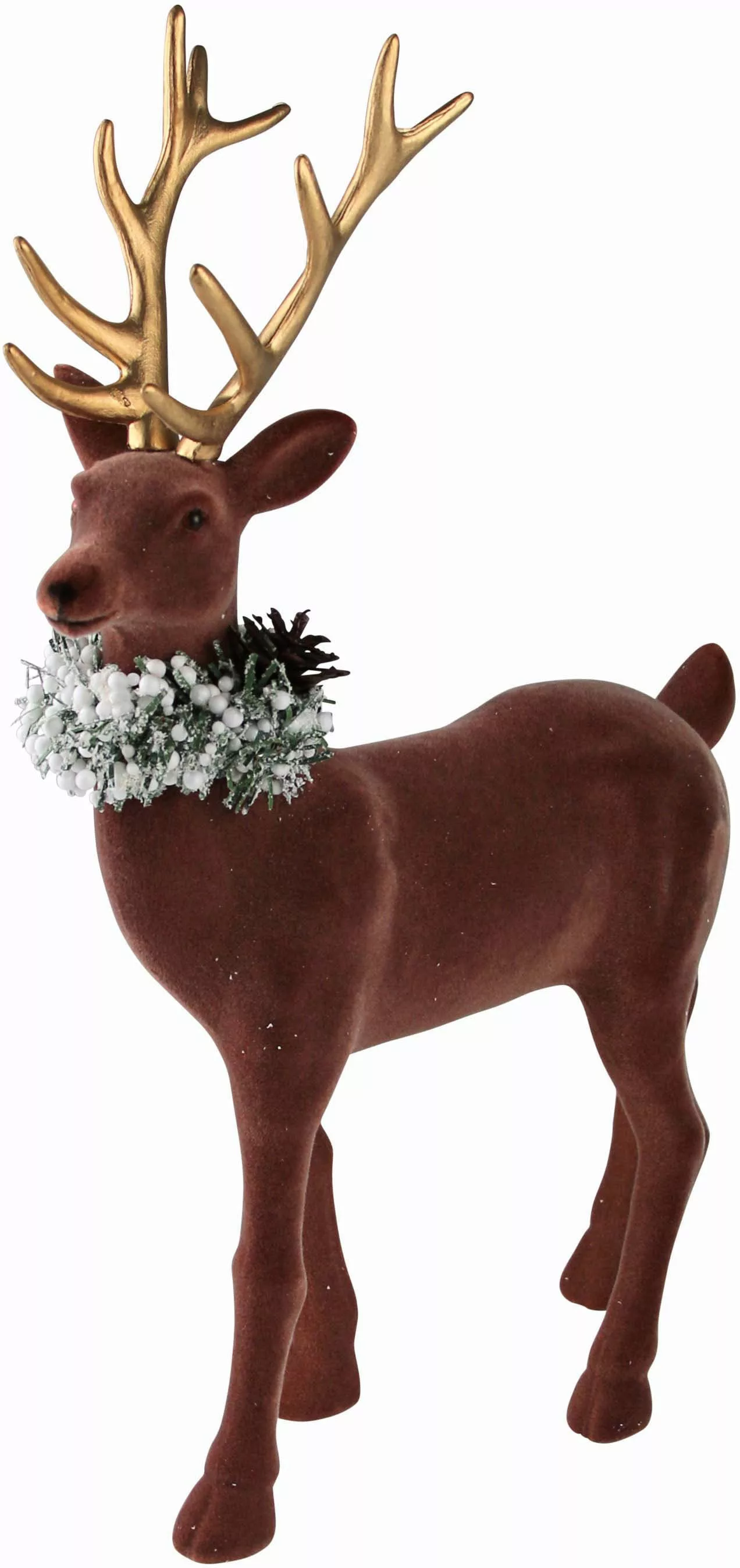 AM Design Weihnachtsfigur "Weihnachtsdeko", mit goldenem Geweih und Schal günstig online kaufen