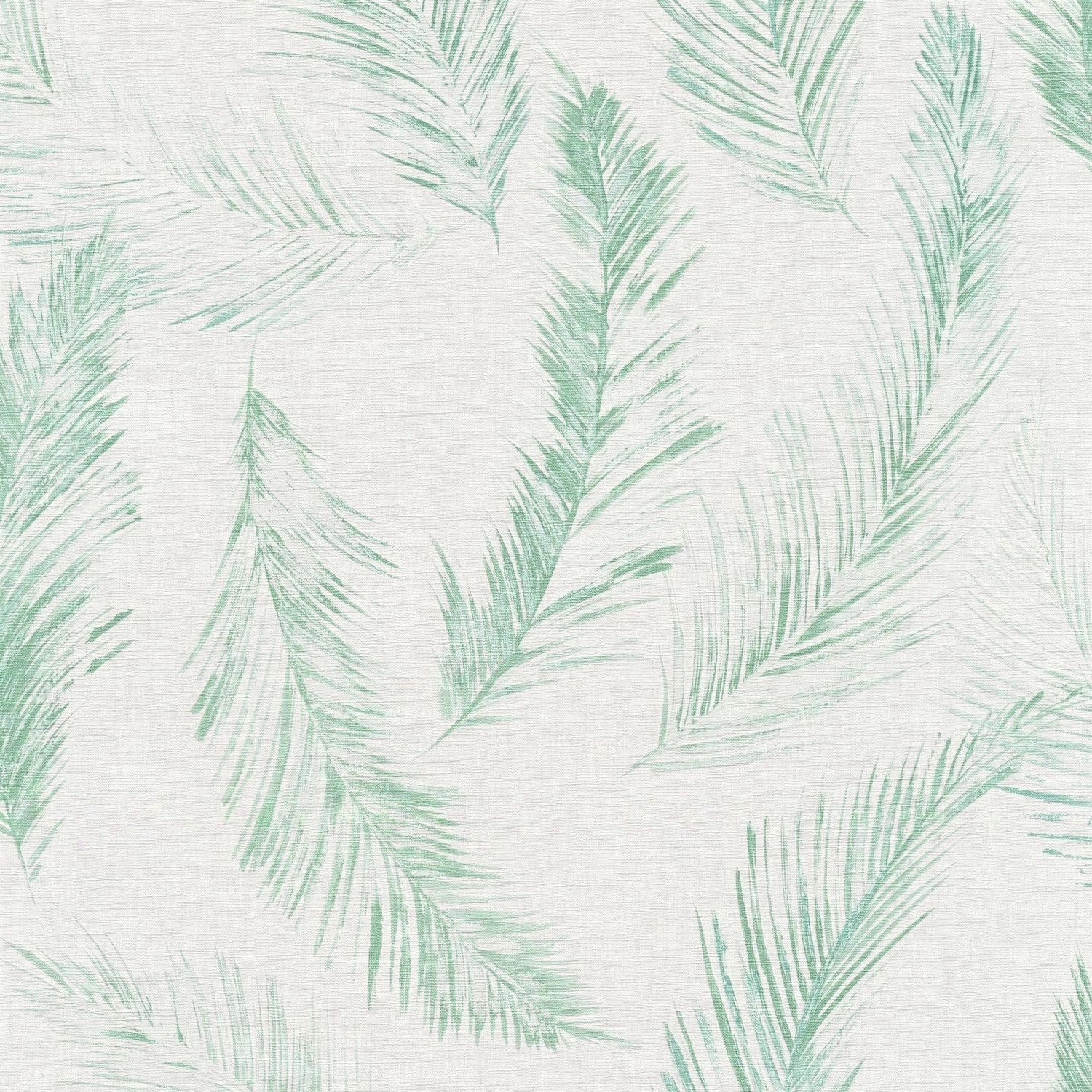 PROFHOME 358964-GU Natur Tapete Federn Matt Grün Blau Grau 0,53 m x 10,05 m günstig online kaufen