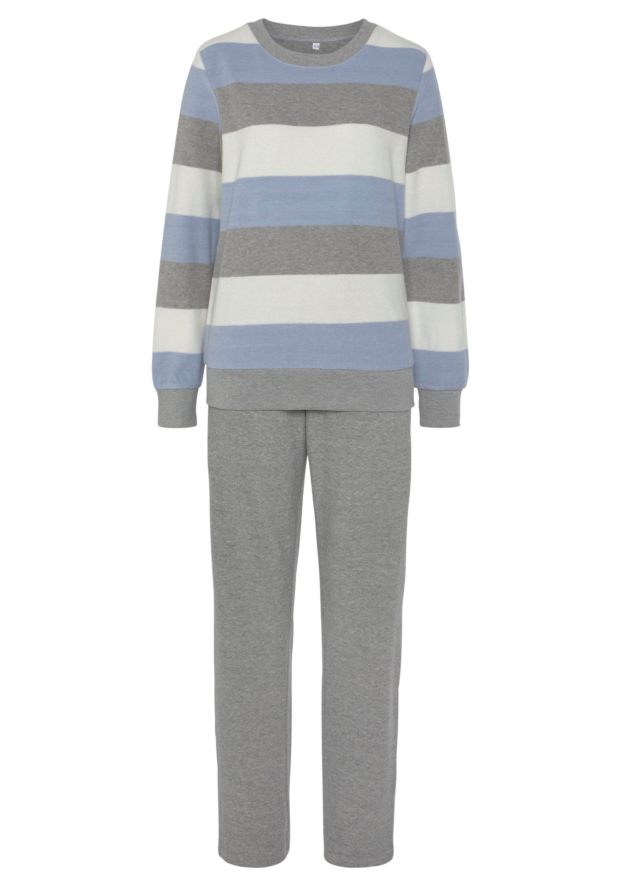 Vivance Dreams Pyjama, (2 tlg.), aus weichem Frottée mit Streifen und Herze günstig online kaufen
