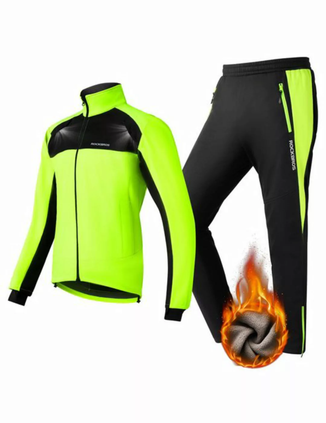 ROCKBROS Fahrradjacke Fahrrad Jacke + Hose Set Winter Thermo Fahrradbekleid günstig online kaufen