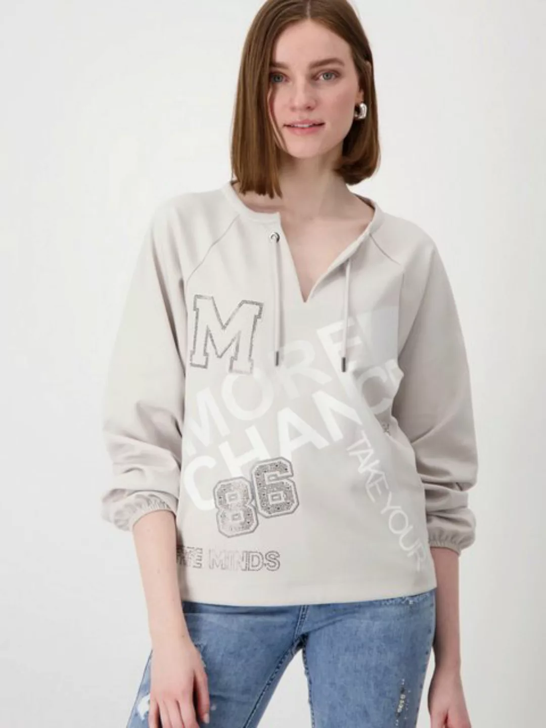 Monari Sweatshirt (1-tlg) Drapiert/gerafft günstig online kaufen