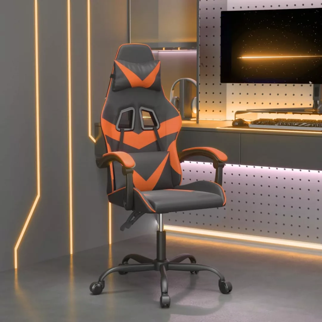 Vidaxl Gaming-stuhl Schwarz Und Orange Kunstleder günstig online kaufen