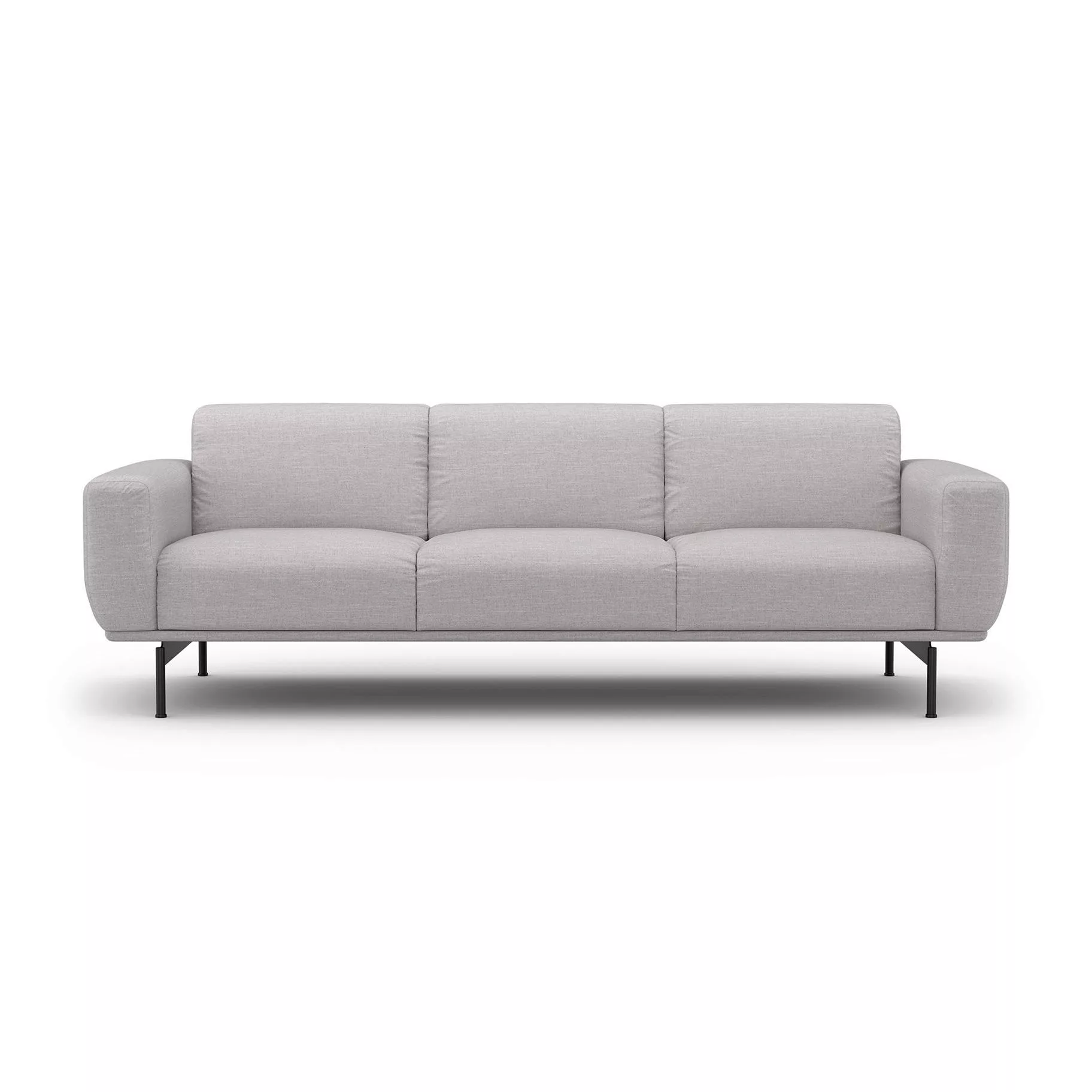 Sit with us - Air 3-Sitzer Sofa mit Kufengestell - hellgrau/Stoff Nobile/Bx günstig online kaufen
