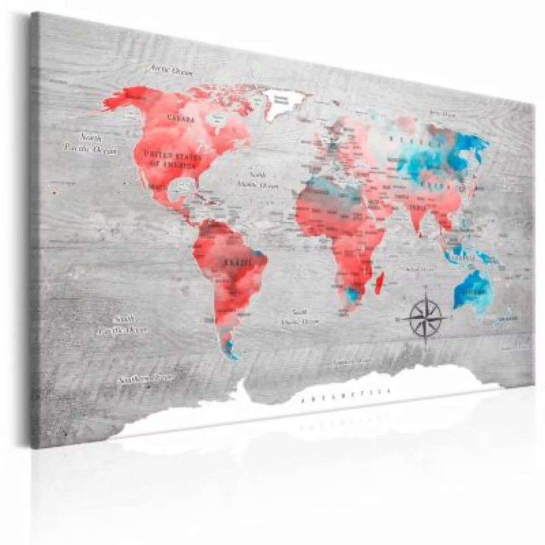 artgeist Wandbild World Map: Red Roam mehrfarbig Gr. 60 x 40 günstig online kaufen