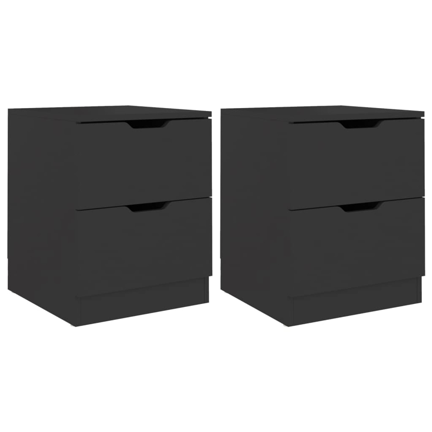 Nachttische 2 Stk. Schwarz 40x40x50 Cm Spanplatte günstig online kaufen