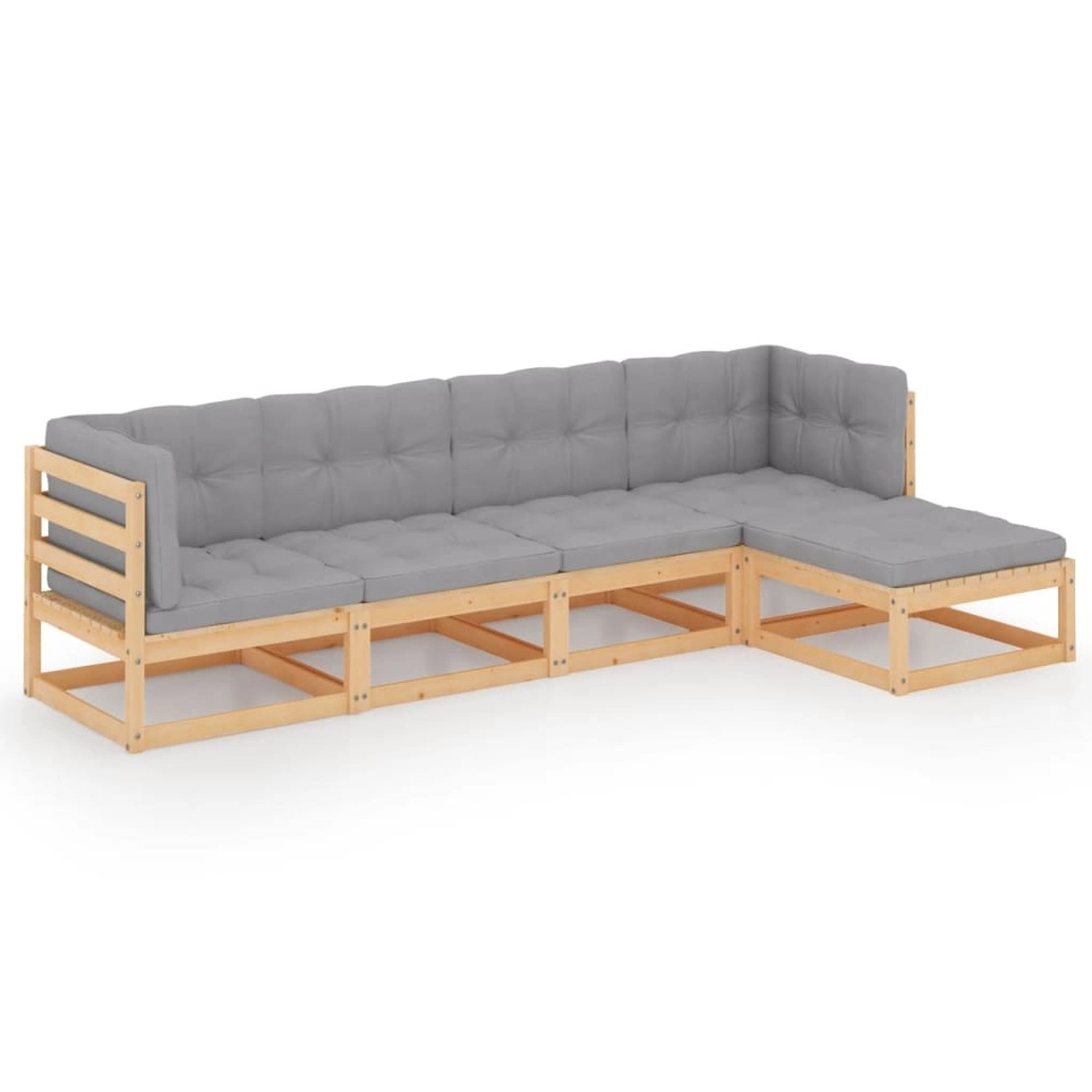 5-tlg. Garten-lounge-set Mit Kissen Kiefer Massivholz günstig online kaufen