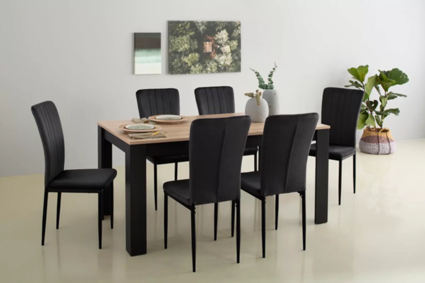 Home affaire Essgruppe »Bergamo Tisch Stühle Speisezimmer Bestseller«, (Set günstig online kaufen