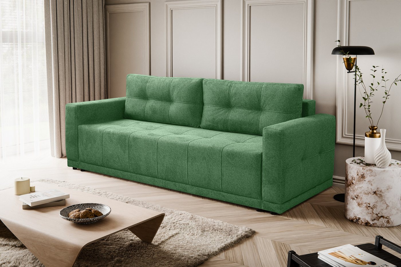 Kaiser Möbel Schlafsofa Lusso Sofa mit Schlaffunktion und Bettzeugcontainer günstig online kaufen