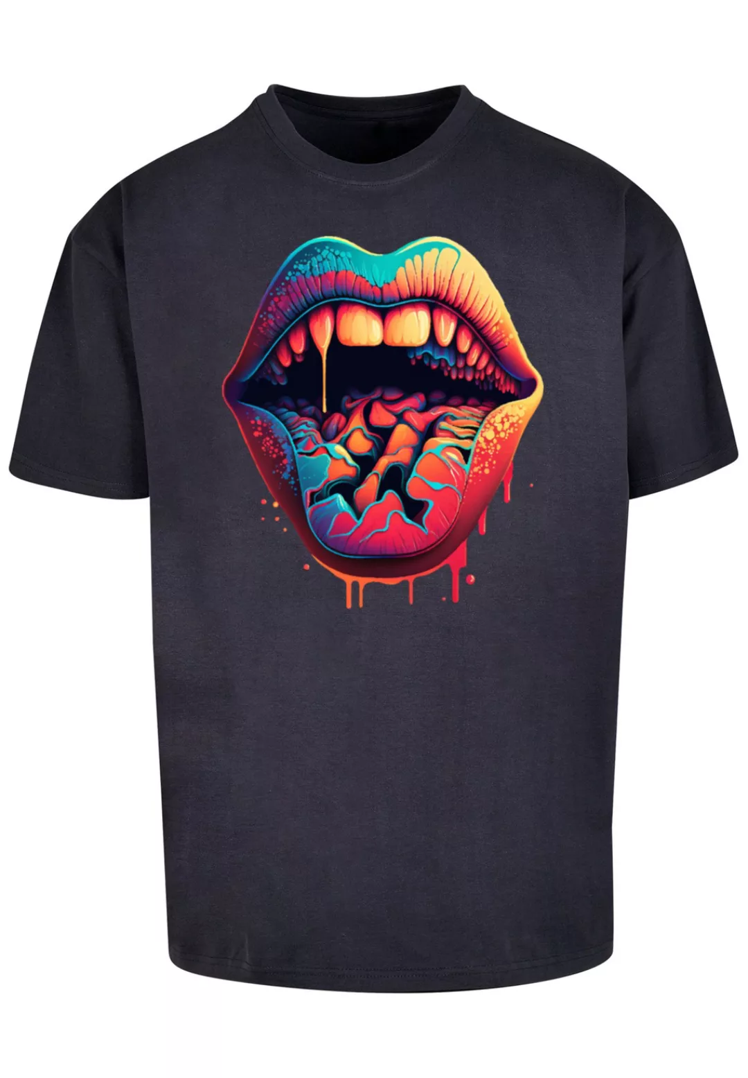 F4NT4STIC T-Shirt "Drooling Lips OVERSIZE TEE", Print günstig online kaufen