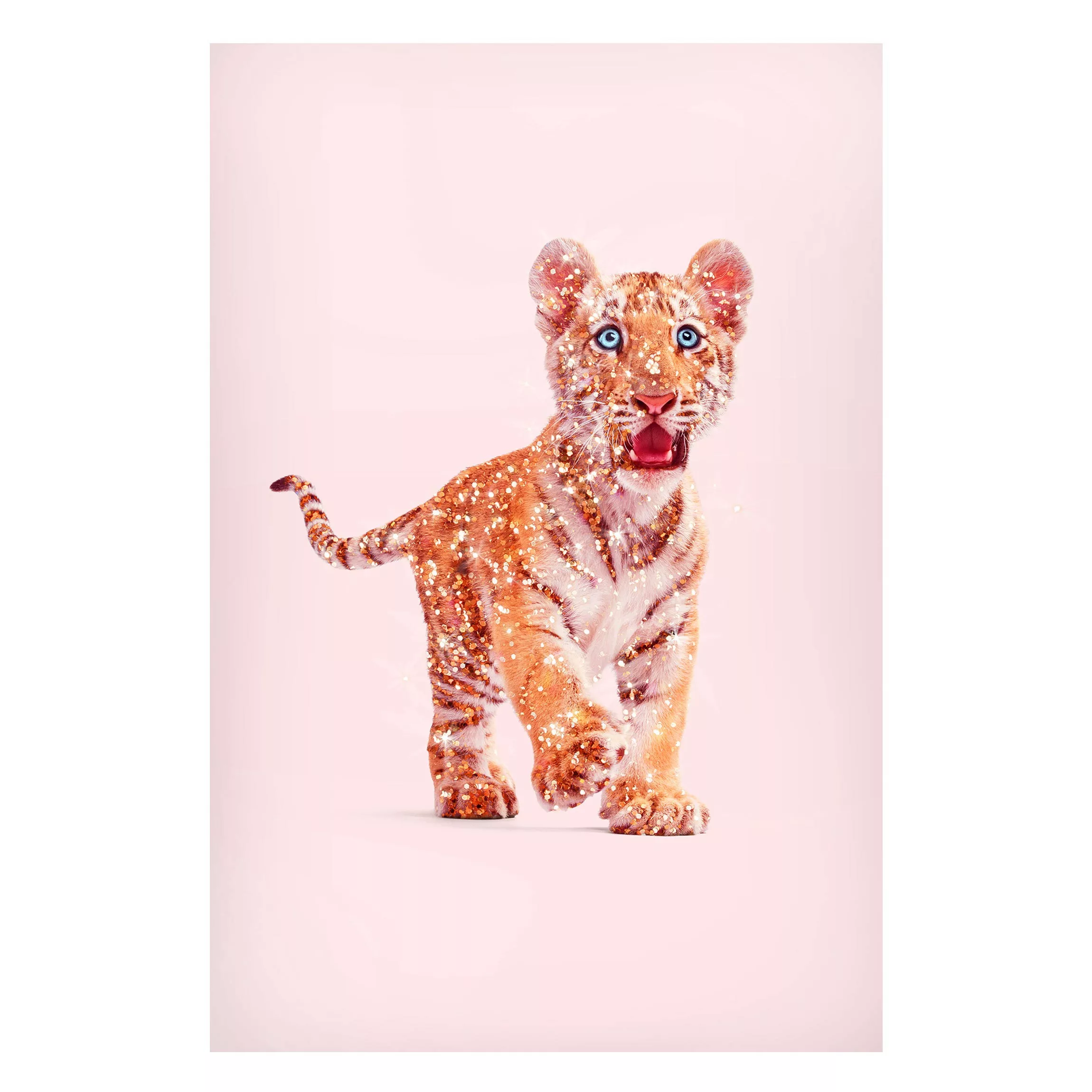 Magnettafel Tiere - Hochformat 2:3 Tiger mit Glitzer günstig online kaufen