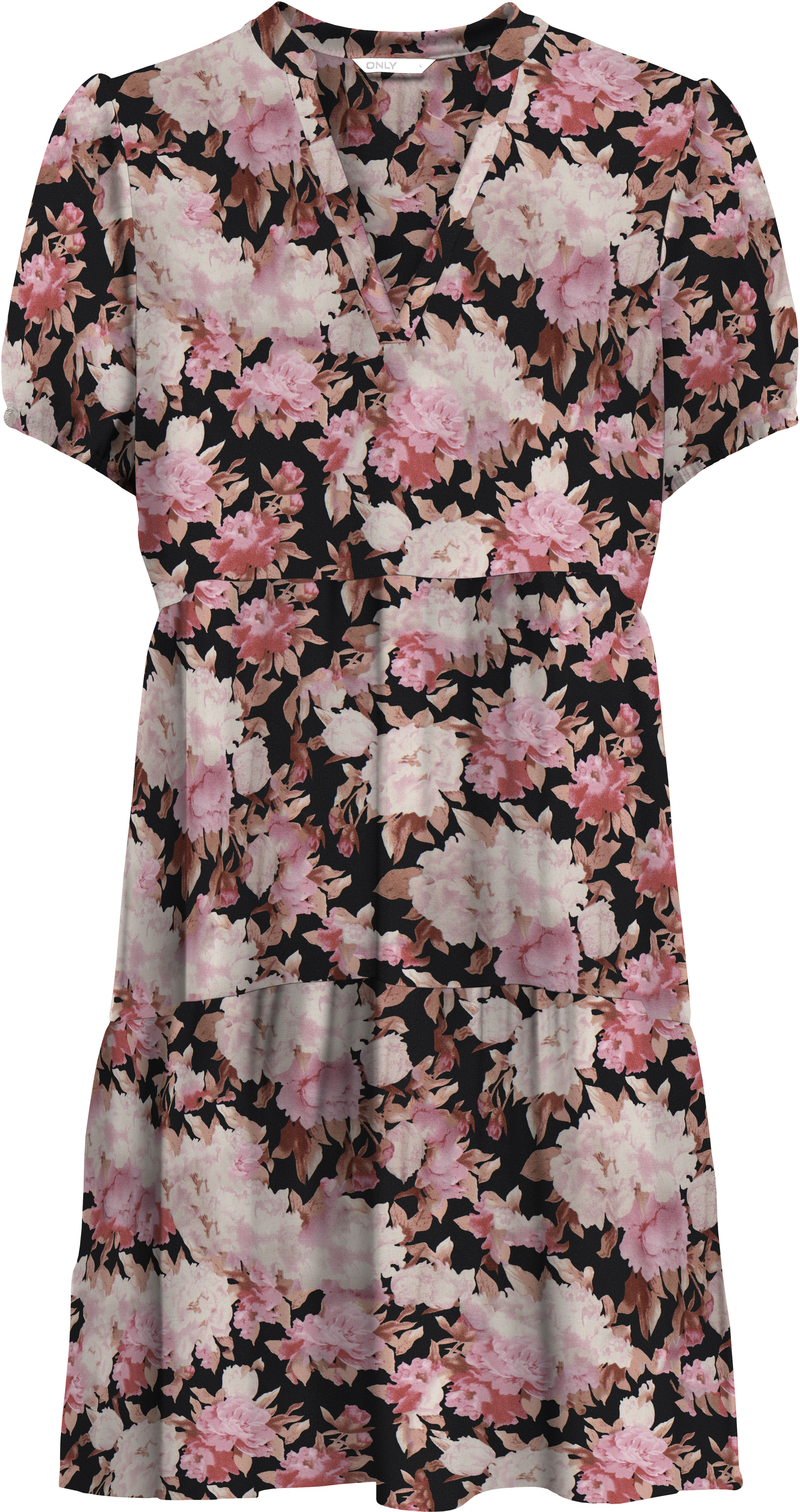 ONLY Druckkleid "ONLNOVA LIFE S/S THEA DRESS AOP PTM", mit Volant günstig online kaufen