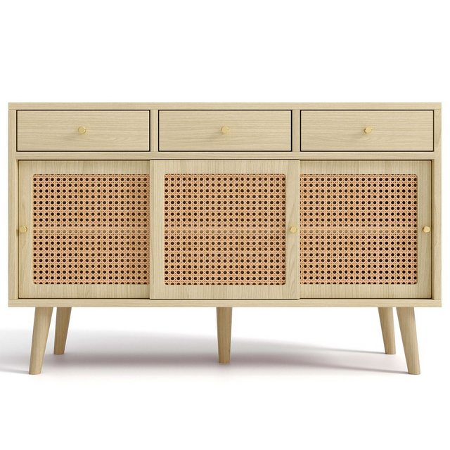 SIKAINI Beistellschrank (Sideboard, Kommode mit 3 Schubladen und 3 Schiebet günstig online kaufen