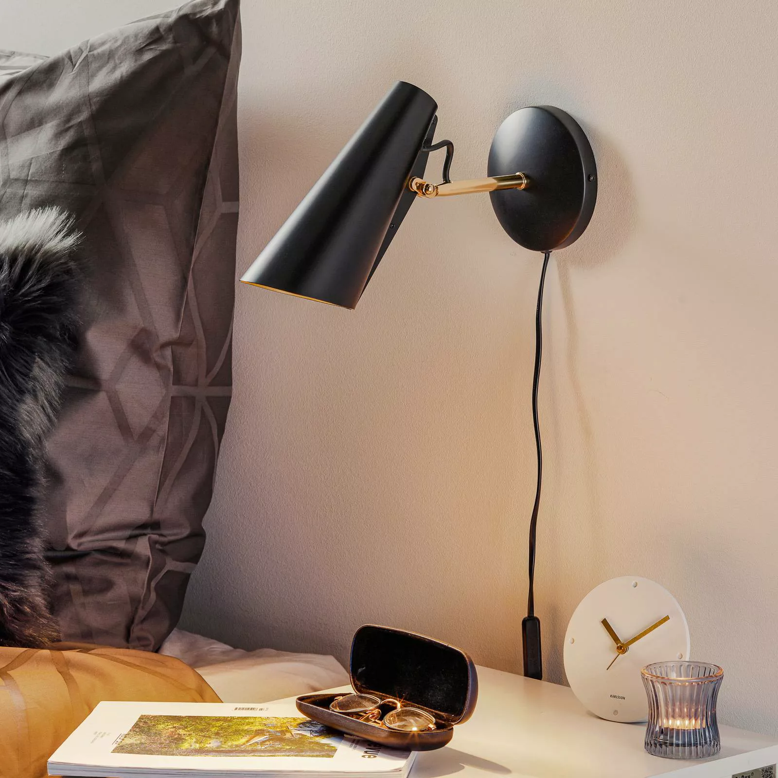 Northern Birdy Wandlampe 31,5cm schwarz/stahl günstig online kaufen