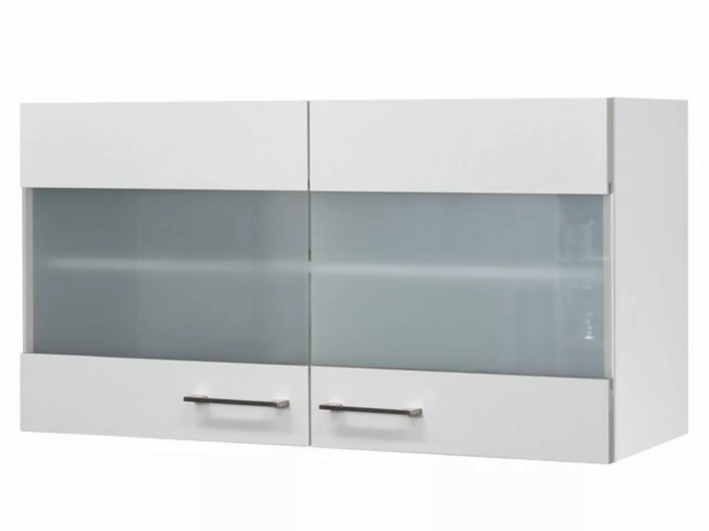 Flex-Well Glashängeschrank Glashängeschrank Küche - 100 cm breit - Weiß – N günstig online kaufen