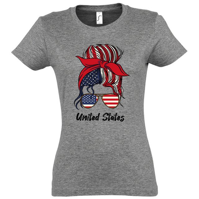 Youth Designz Print-Shirt USA Flagge Damen T-Shirt mit lustigen Logo für Da günstig online kaufen