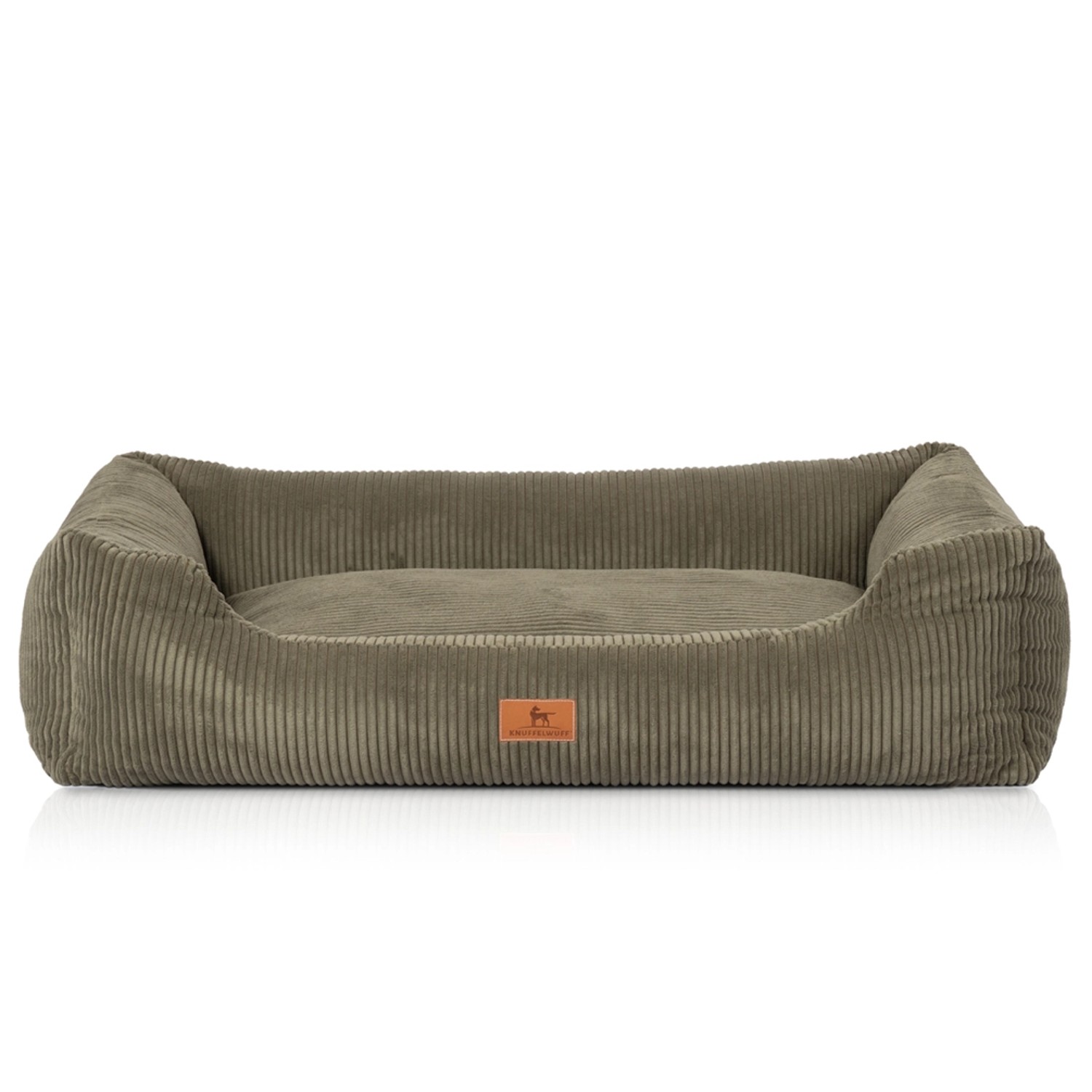 Knuffelwuff Hundebett Olivia Cord XL 105 x 75cm Khaki günstig online kaufen