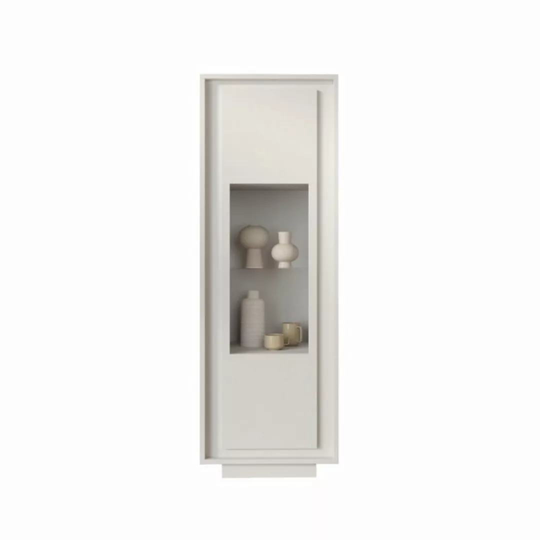 freiraum Vitrine Siena 1 Tür, 3 Böden, Soft-Close, Weiss Lack matt - 67x197 günstig online kaufen