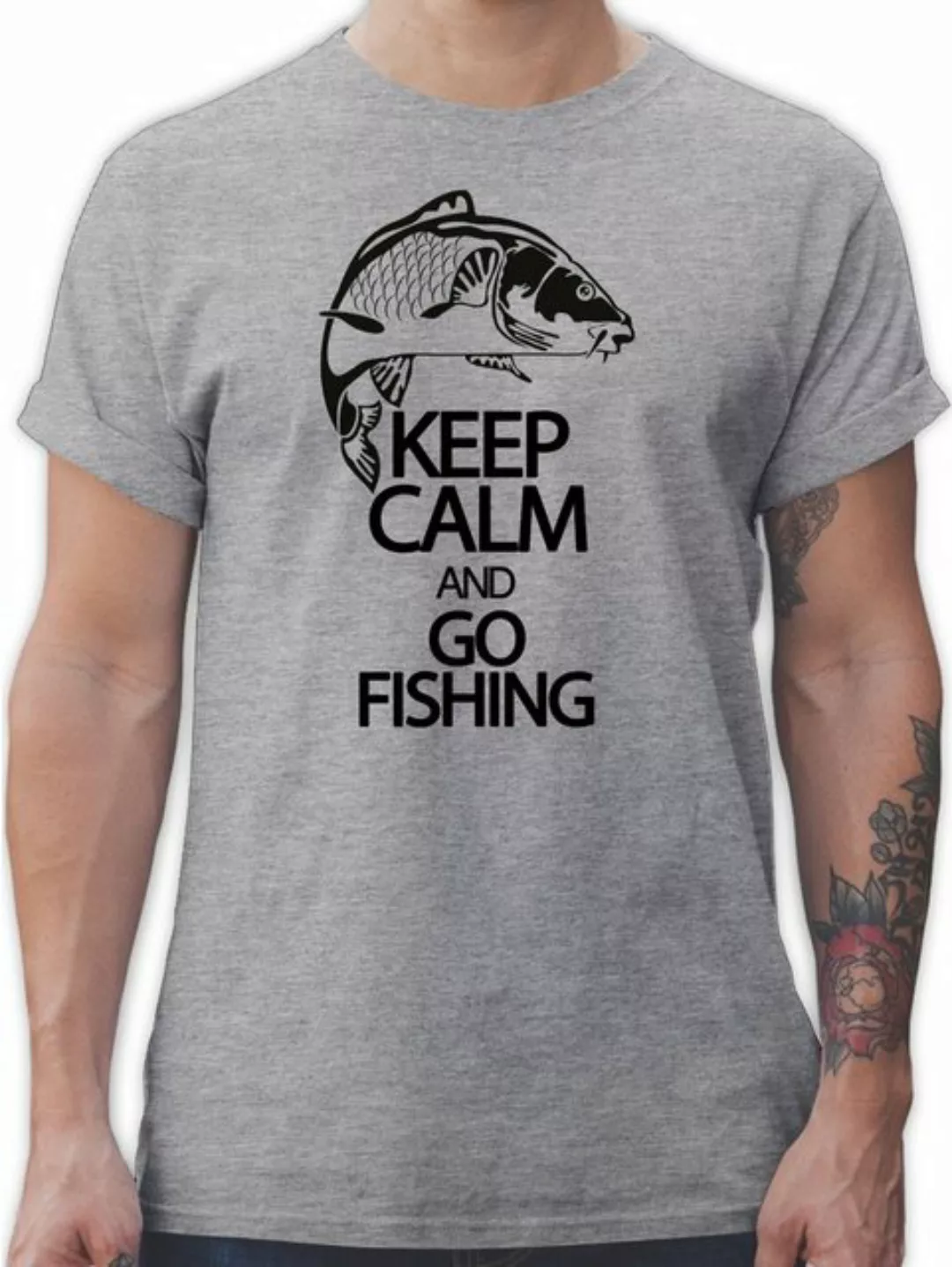 Shirtracer T-Shirt Keep calm and go Fishing Angler Geschenke günstig online kaufen