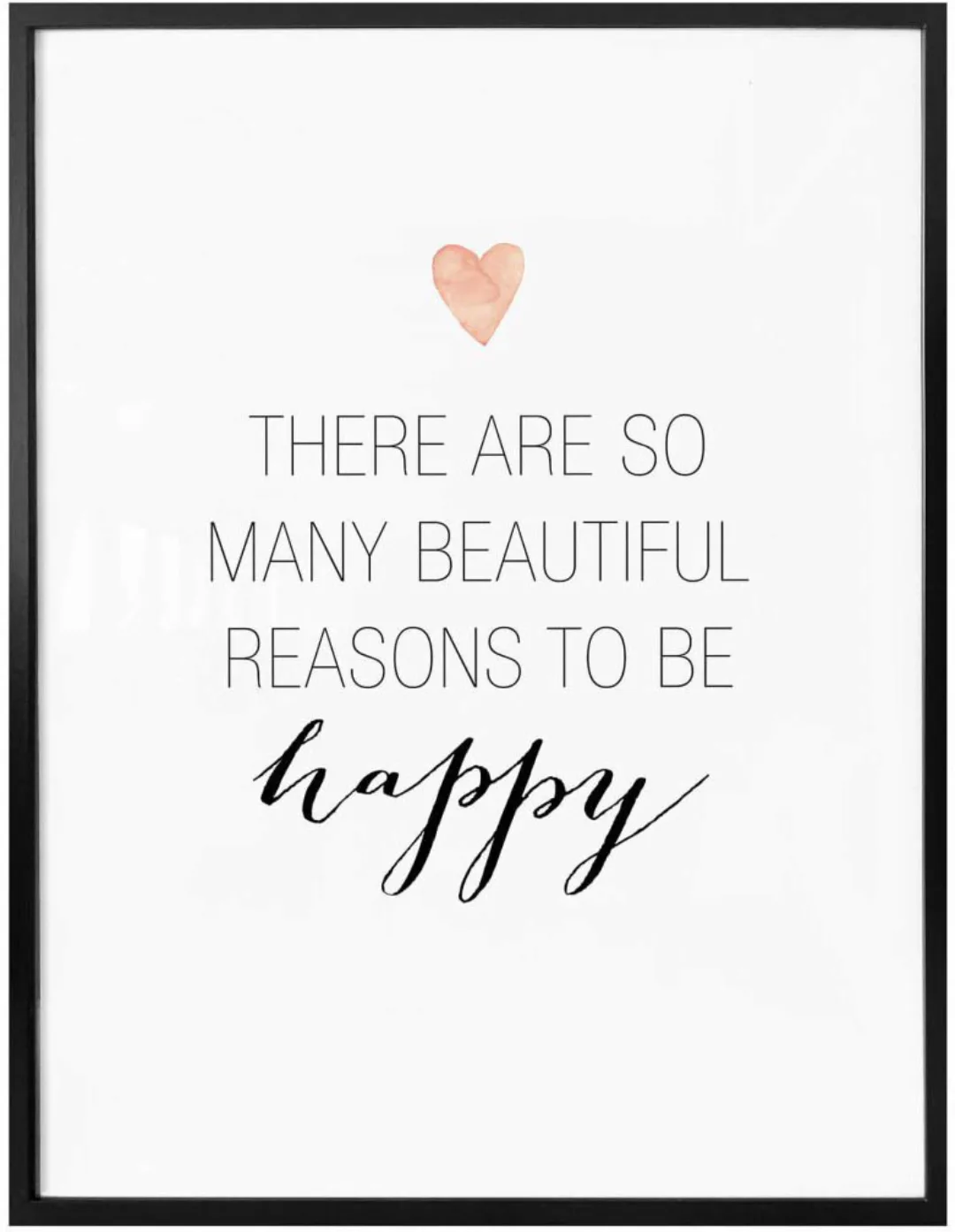 Wall-Art Poster »Be happy Zitat Affirmationen«, Schriftzug, (1 St.), Poster günstig online kaufen