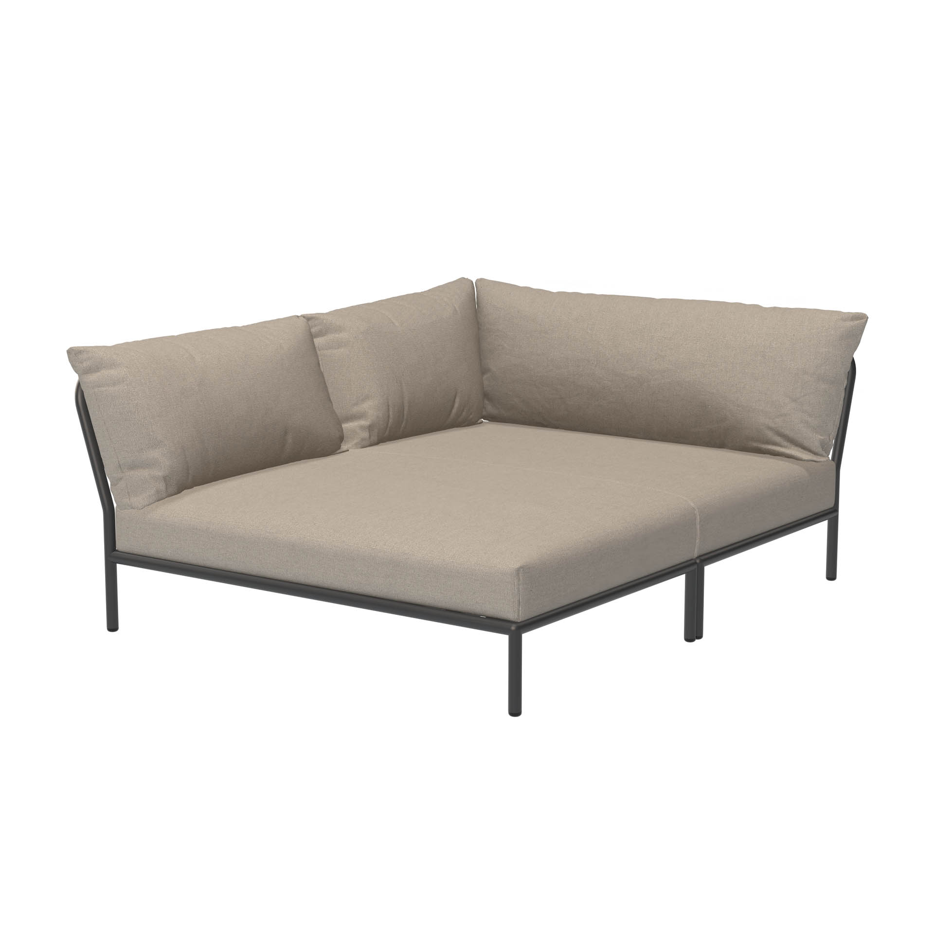 LEVEL2 Outdoor Eck-Sofa Lounge-Modul 5 Asche Dunkelgrau Links günstig online kaufen