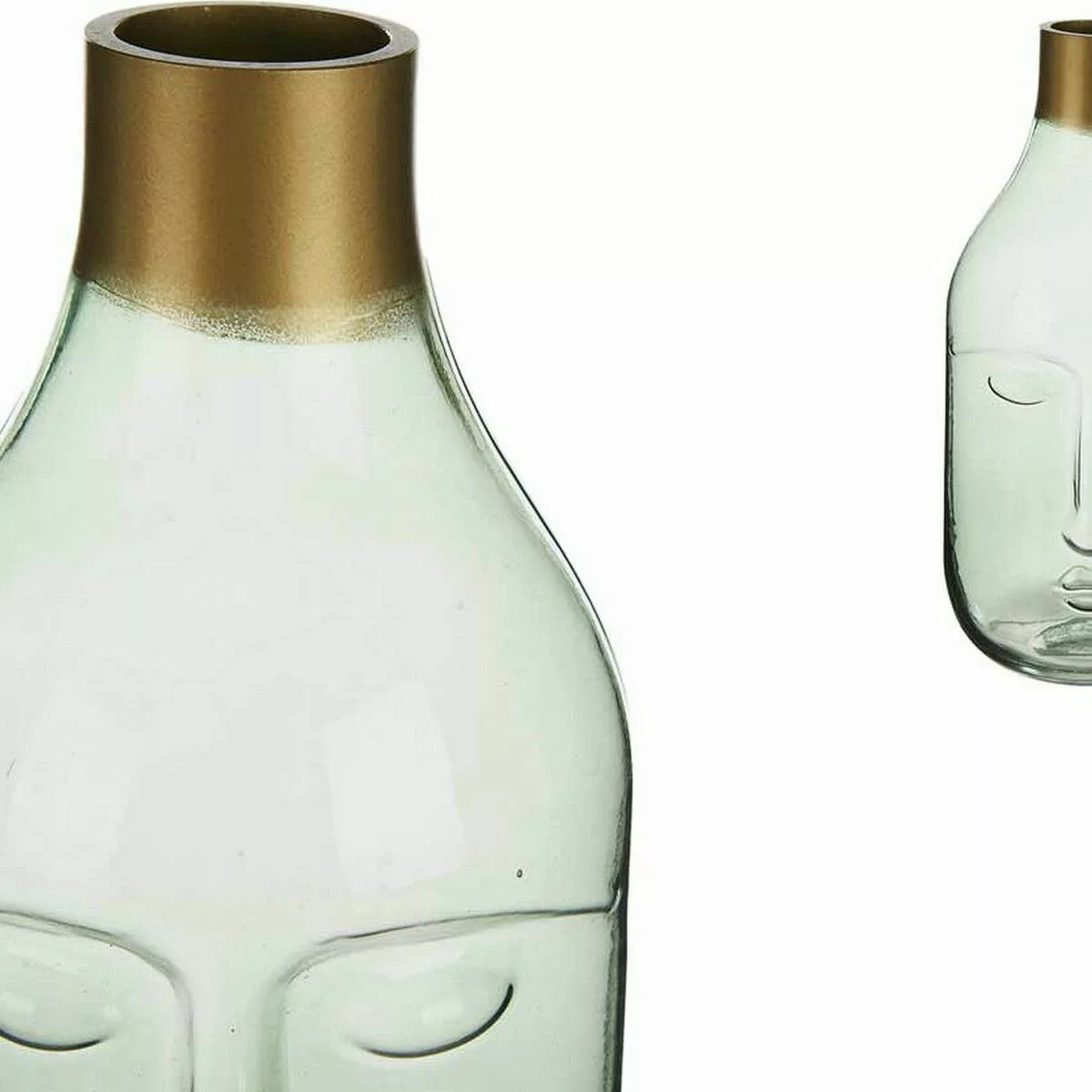 Vase Gesicht Grün Glas (11 X 24,5 X 12 Cm) günstig online kaufen