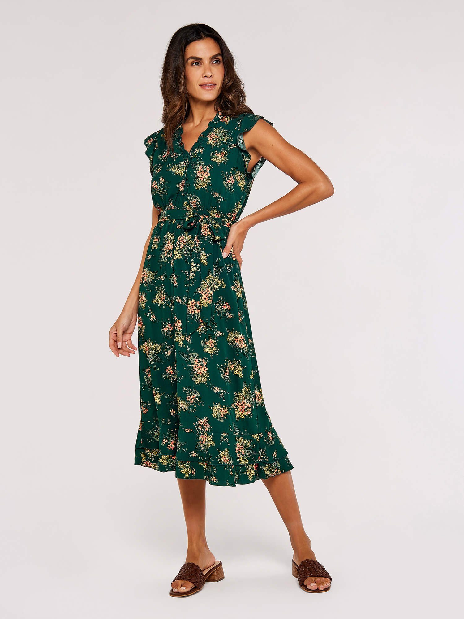Apricot Midikleid sommerliches Midikleid, (2-tlg., Stoffgürtel) günstig online kaufen