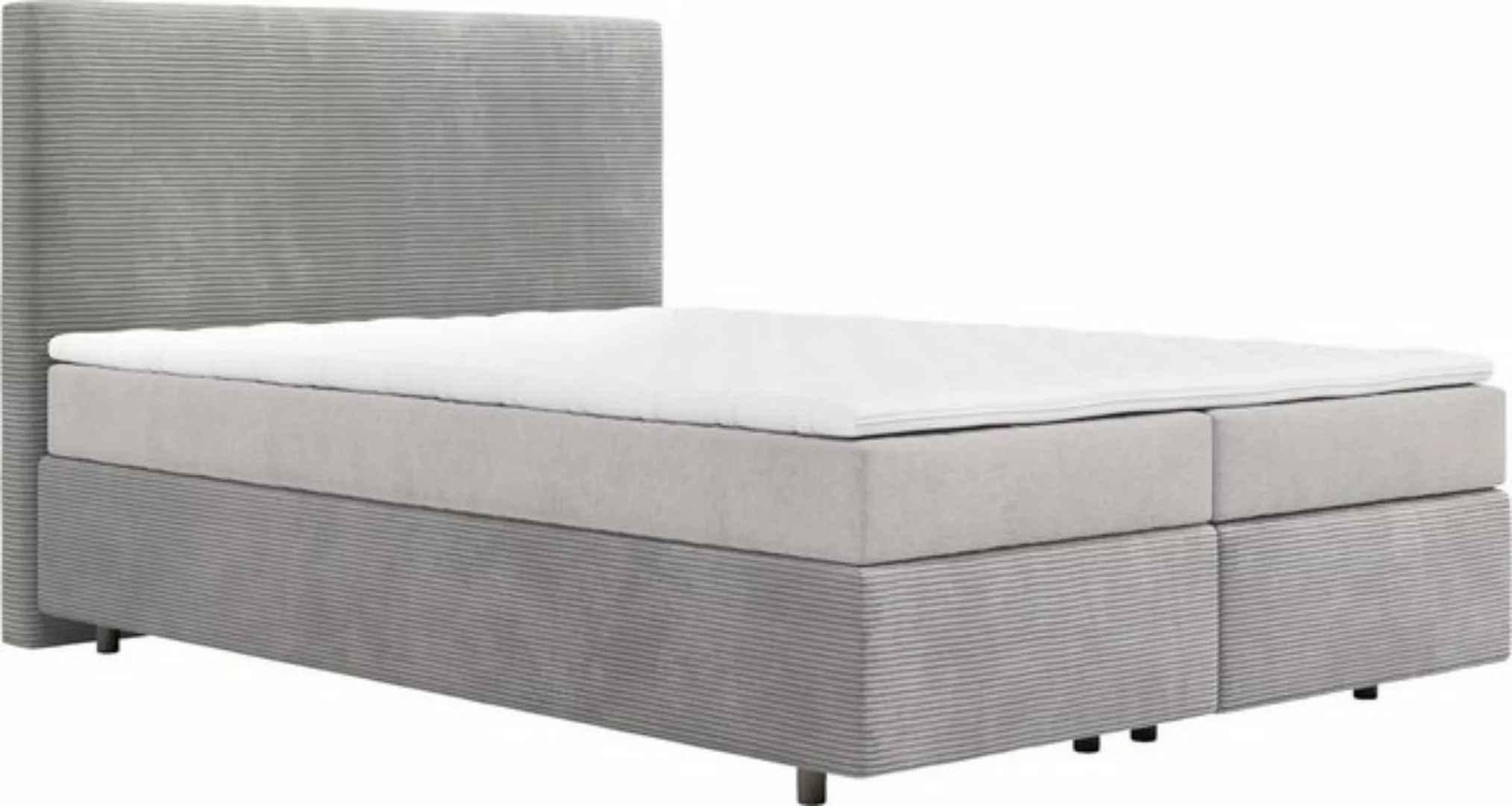 DELIFE Boxspringbett Dream-Well, Cord Silbergrau 140x200 cm mit TFK Matratz günstig online kaufen