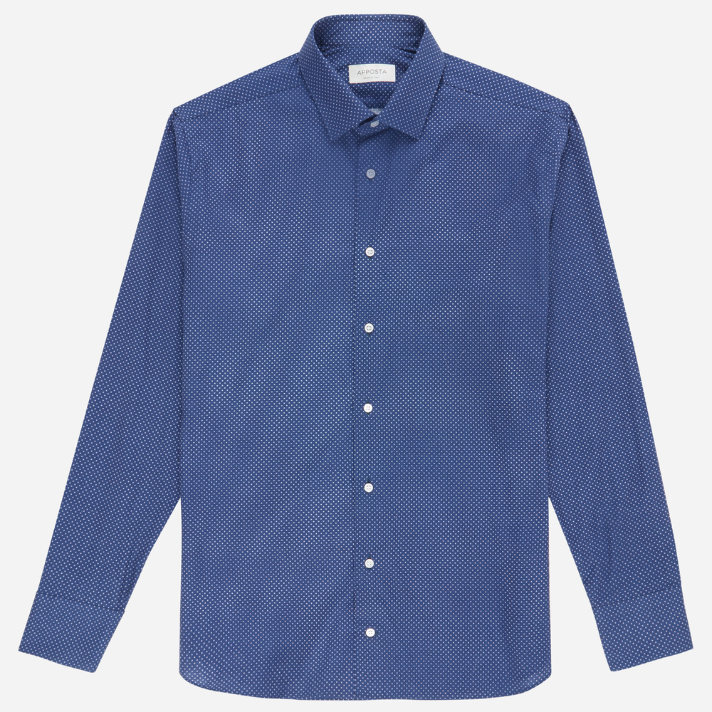 Hemd  punktmuster  marineblau flanell twill, kragenform  modernisierter spi günstig online kaufen