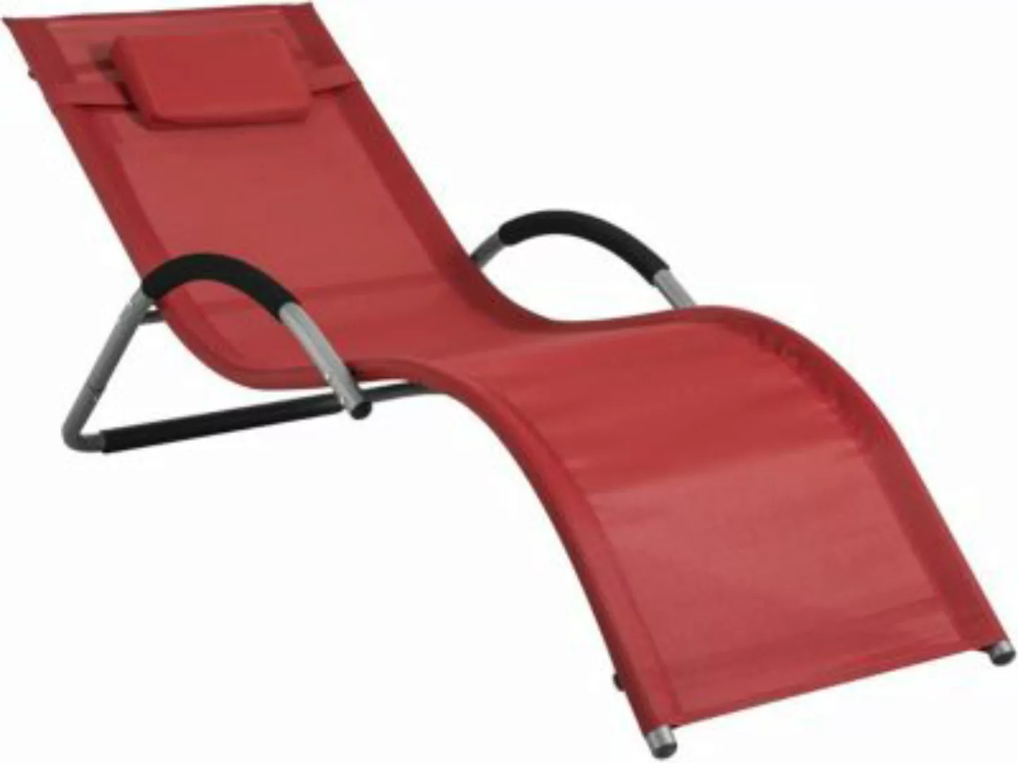 SoBuy® Sonnenliege Gartenliege Relaxstuhl Liegestuhl mit Kopfkissen Relaxli günstig online kaufen