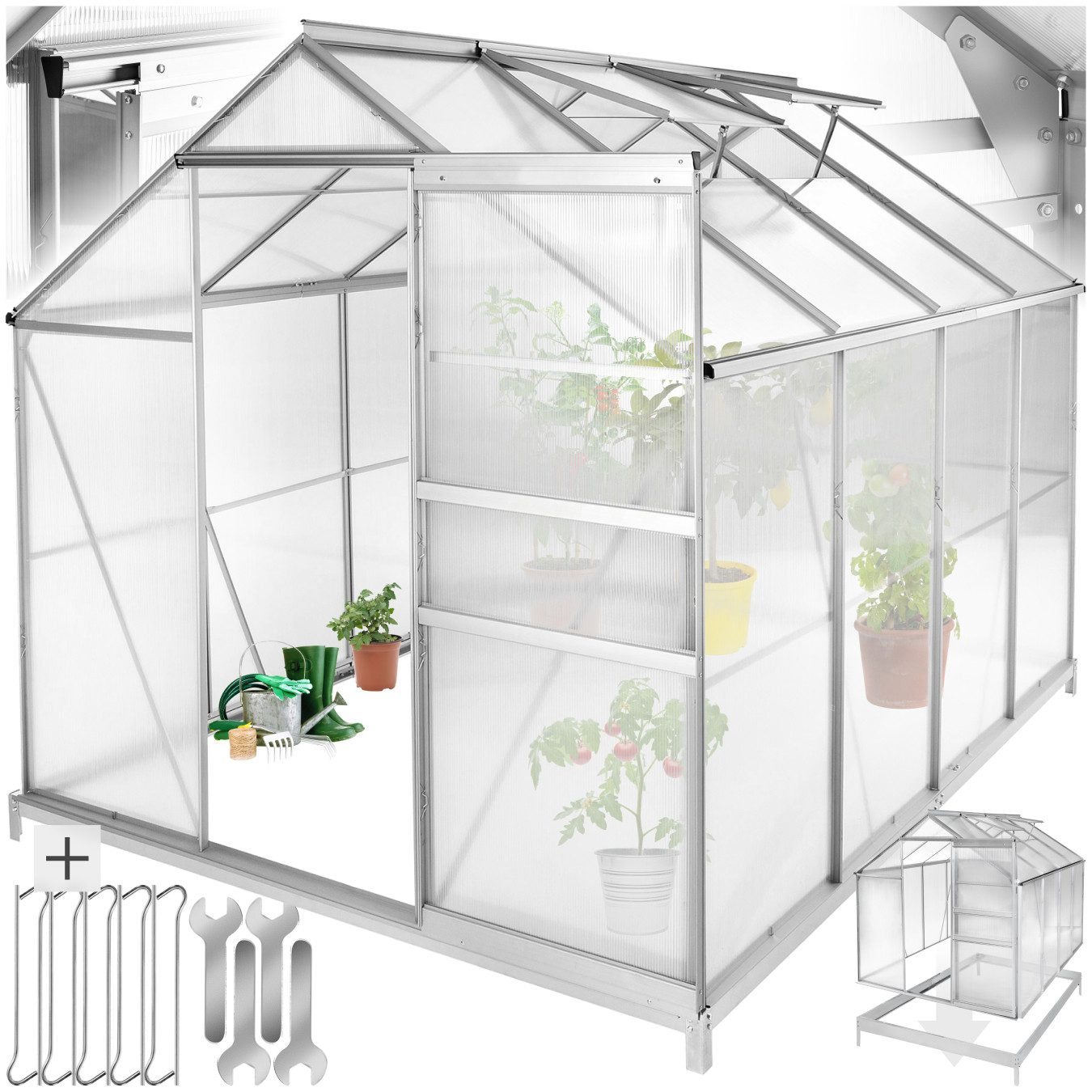 tectake Gewächshaus Treibhaus aus Aluminium mit günstig online kaufen