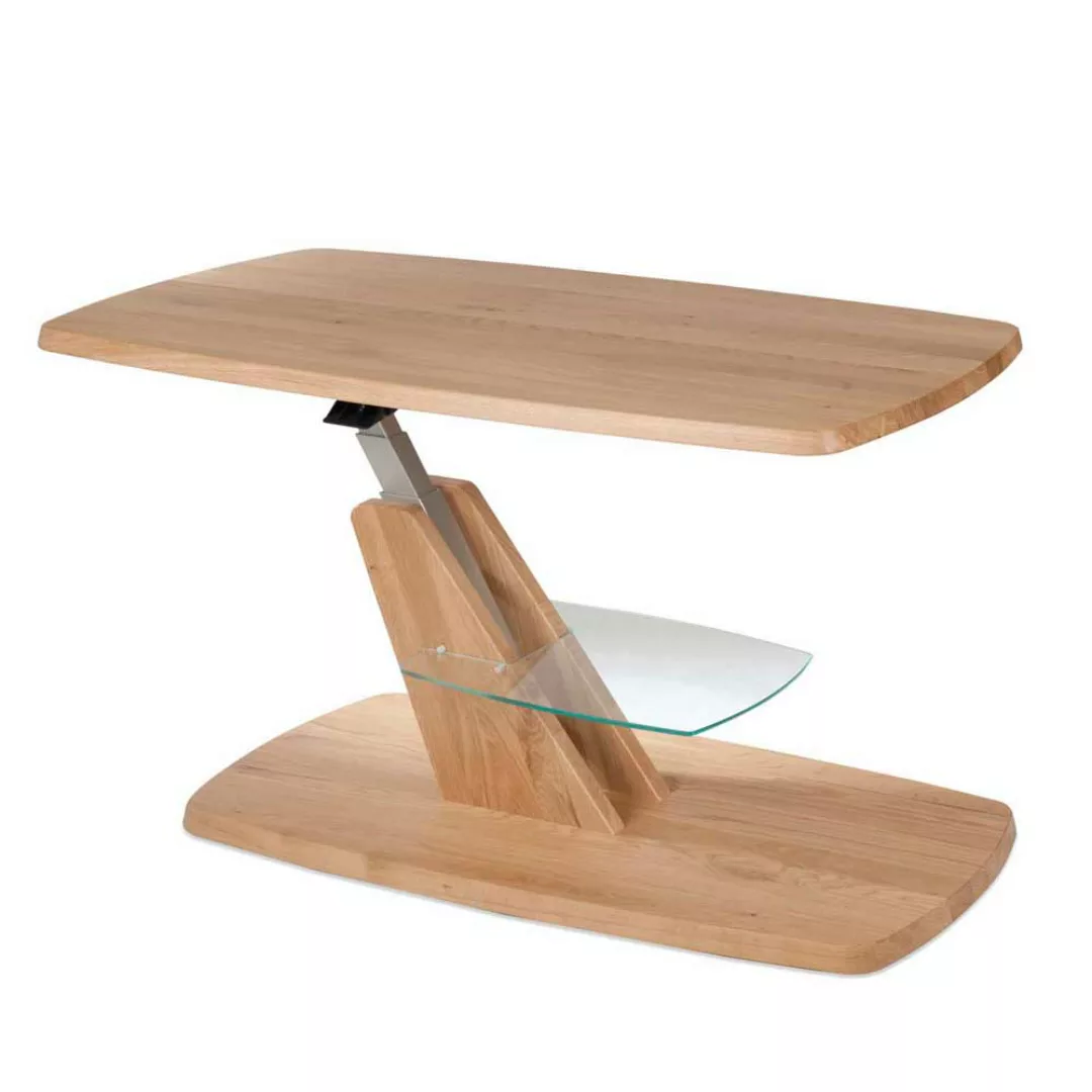 Lift Wohnzimmer Tisch mit Massivholzplatte Wildeiche günstig online kaufen