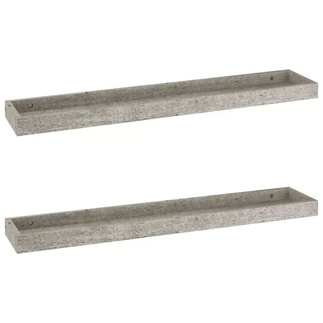 2 Stk. Wandregale Loggia 80x15x4 Cm Mdf Betongrau günstig online kaufen