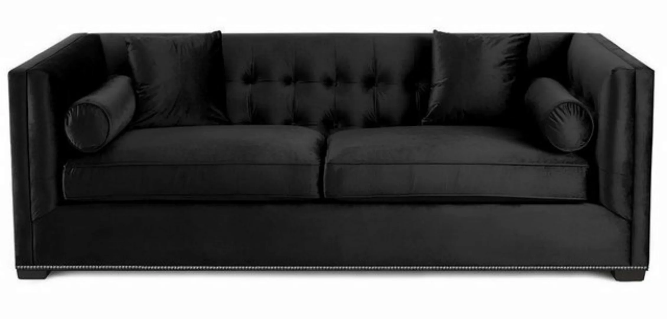 Xlmoebel Sofa Neues Design Wohnzimmer Sofa Chesterfield Schwarz Stoff Dreis günstig online kaufen