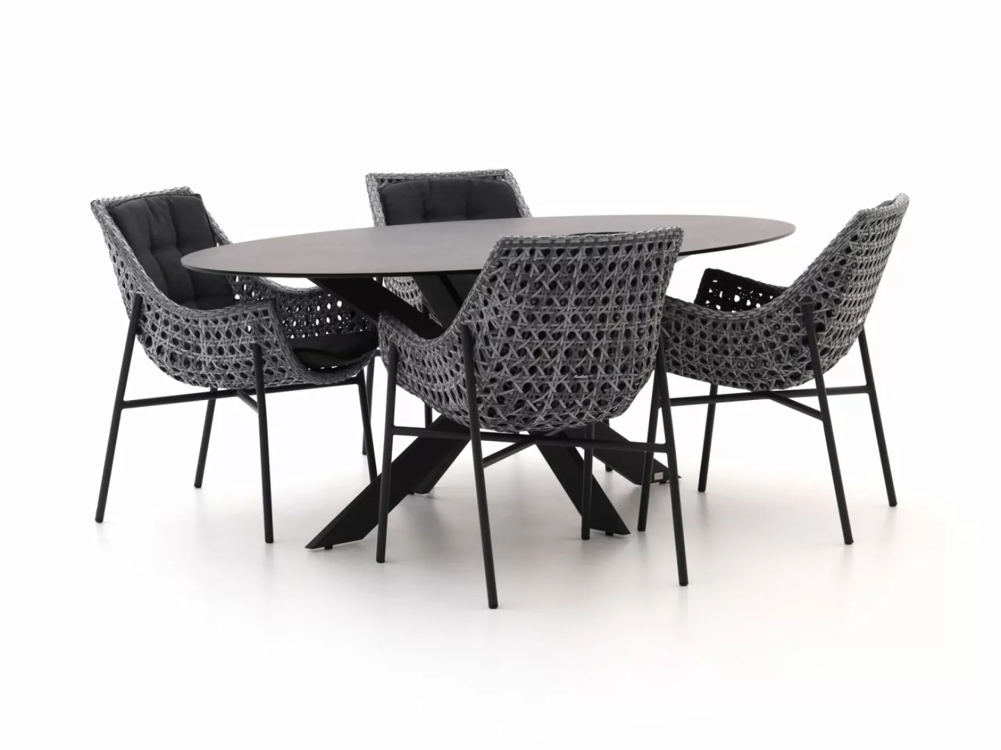 Manifesto Novara/Furato ellips 200 cm Gartenmöbel-Set 5-teilig günstig online kaufen