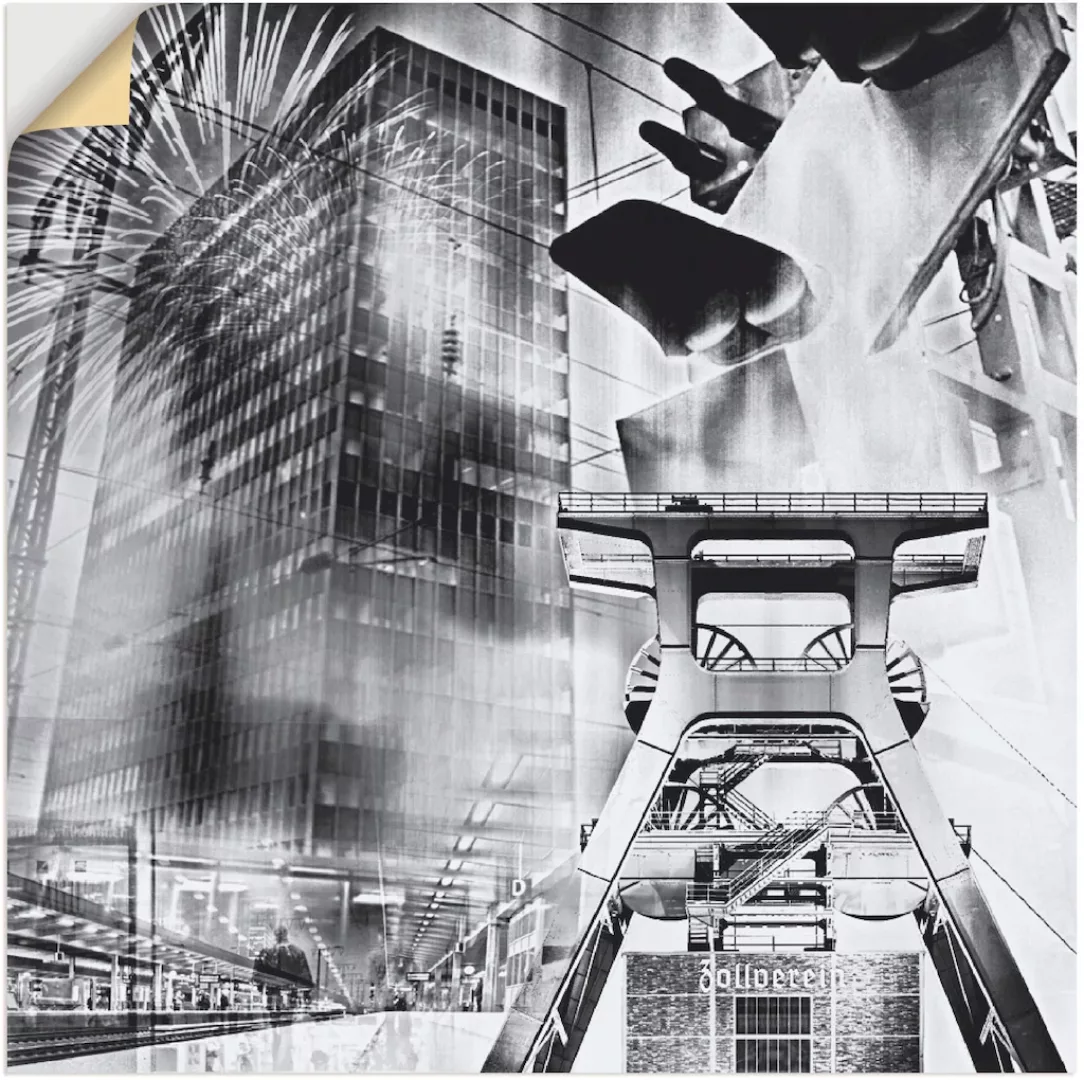 Artland Wandbild »Essen Skyline Abstrakte Collage«, Architektonische Elemen günstig online kaufen
