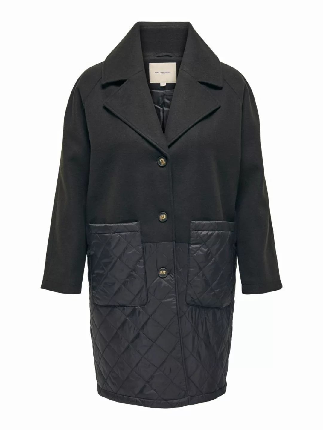 ONLY Curvy Longline Steppmix Mantel Damen Schwarz günstig online kaufen