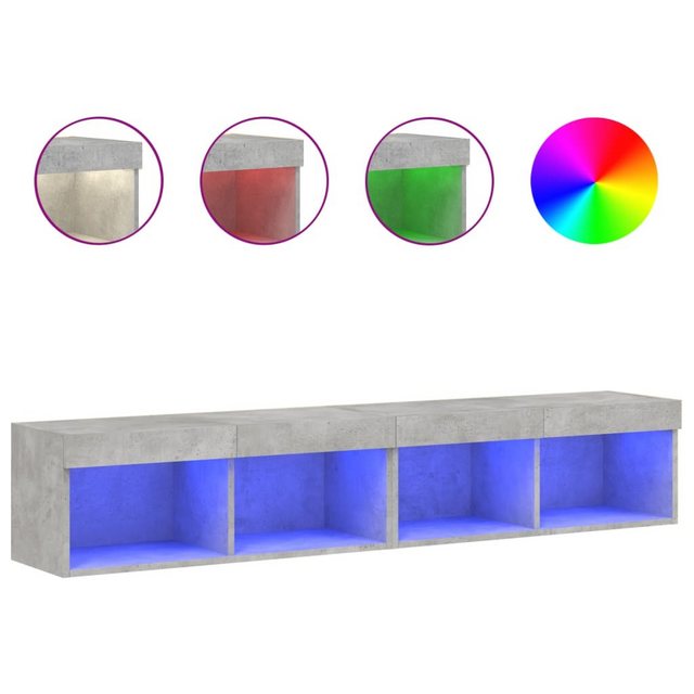 vidaXL TV-Schrank TV-Schränke mit LED Leuchten 2 Stk Betongrau 80x30x30 cm günstig online kaufen