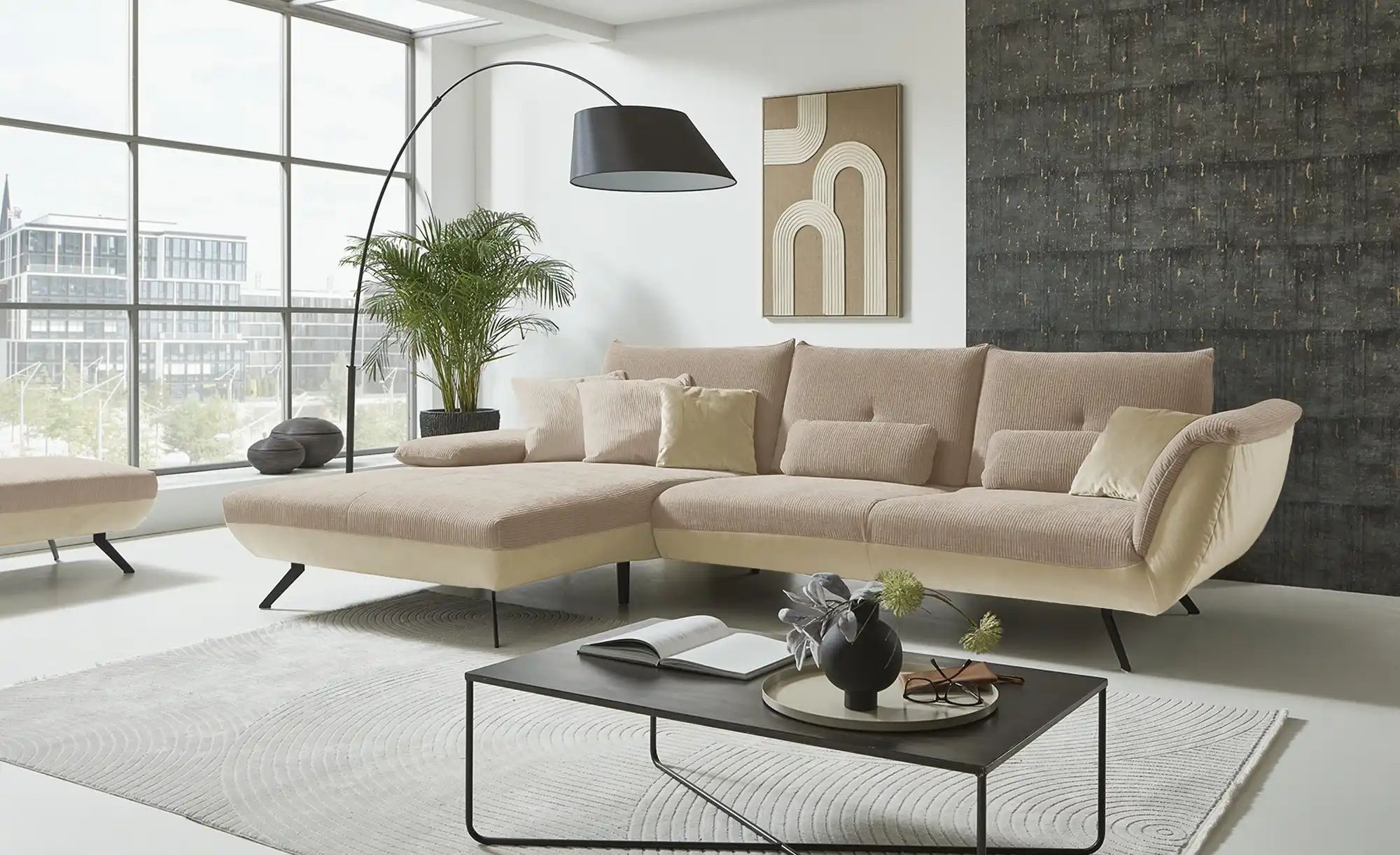 Ecksofa  Celine ¦ beige ¦ Maße (cm): B: 316 H: 90 T: 190 Polstermöbel > Sof günstig online kaufen