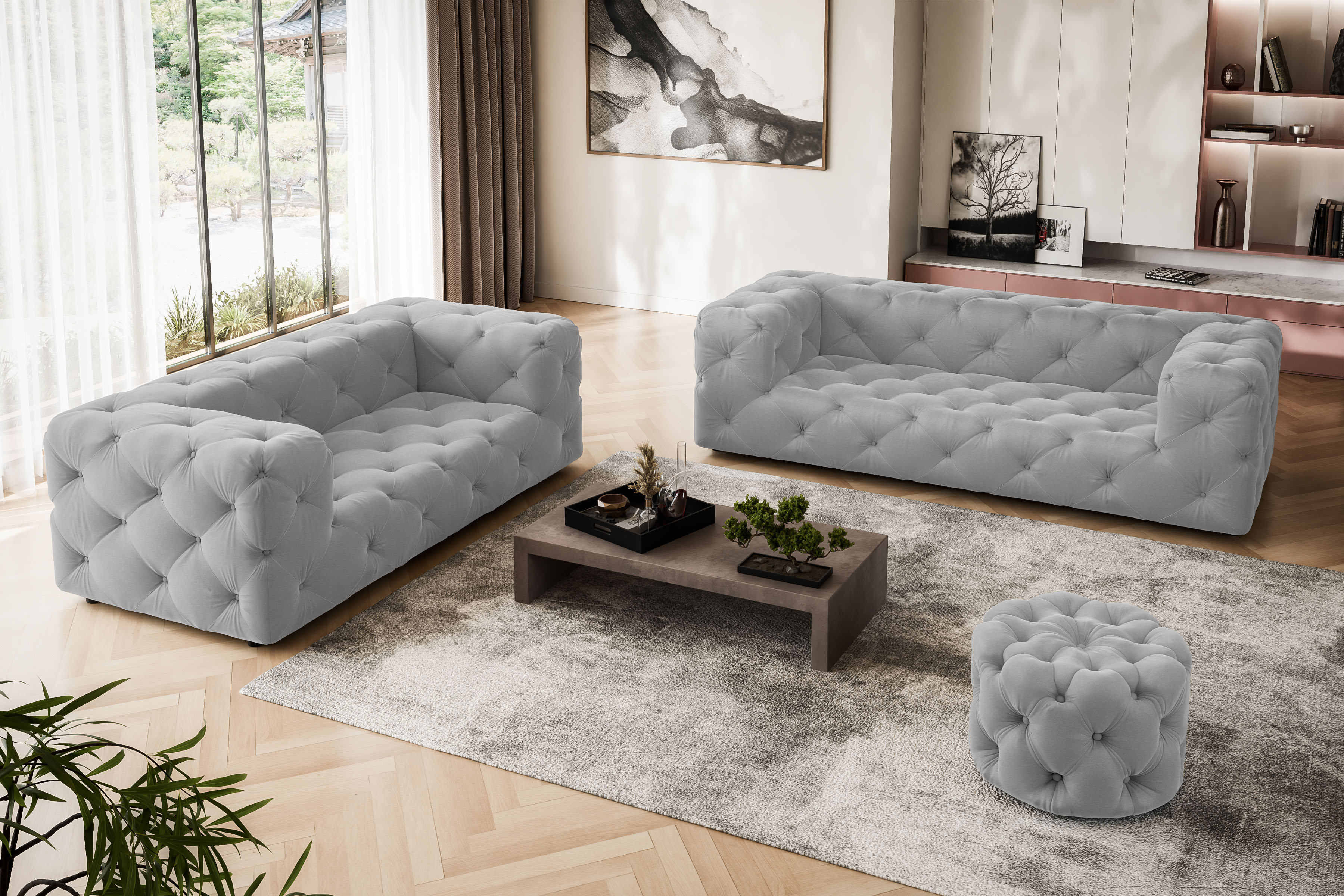 Places of Style 3-Sitzer "FOLLINA", 3-Sitzer Sofa mit klassischer Chesterfi günstig online kaufen