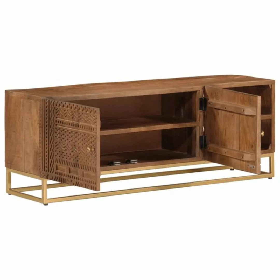 vidaXL TV-Schrank TV-Schrank 110x30x40 cm Massivholz Mango und Eisen (1-St) günstig online kaufen