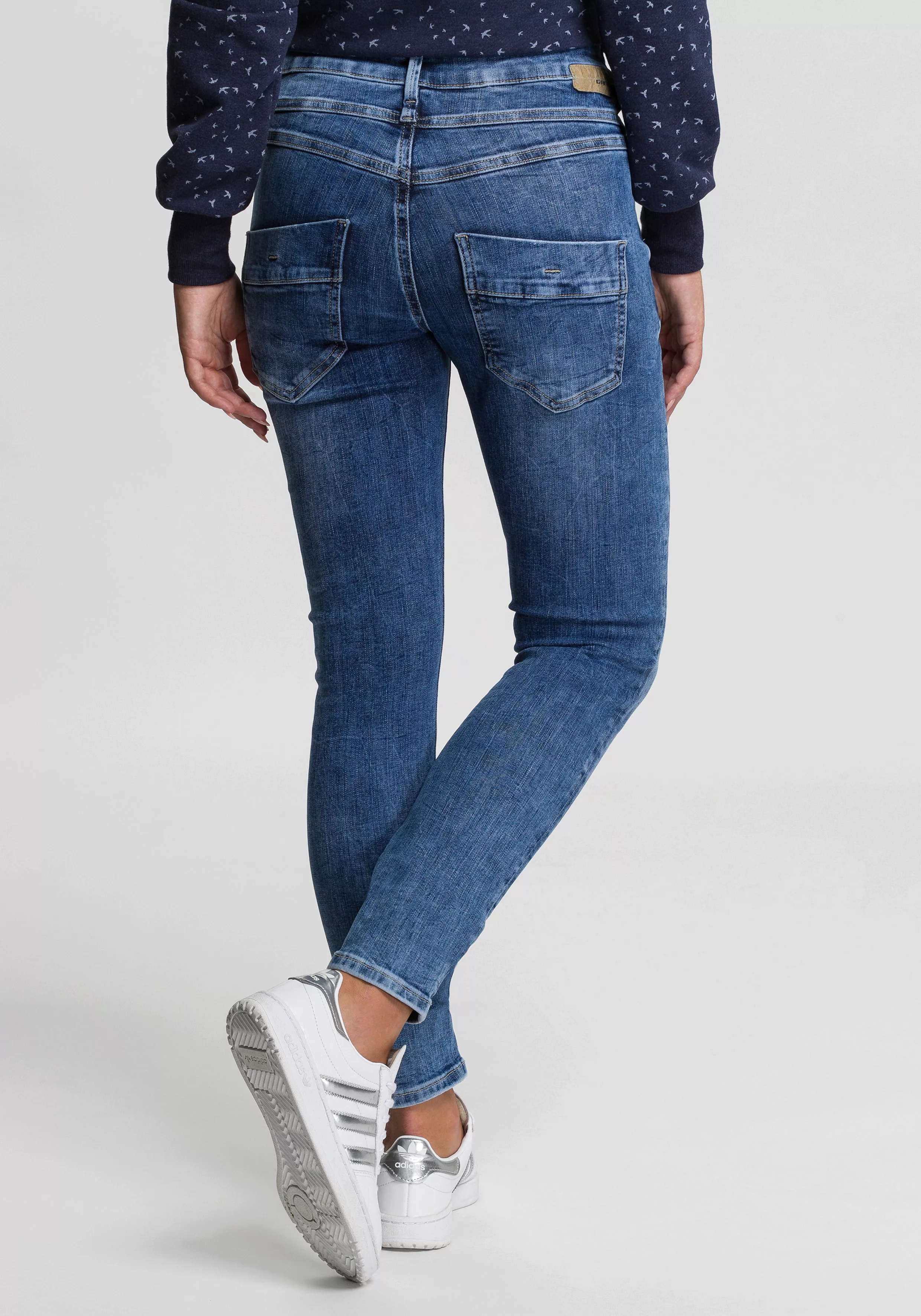 GANG Slim-fit-Jeans "94CARLI", mit offener Knopfleiste günstig online kaufen